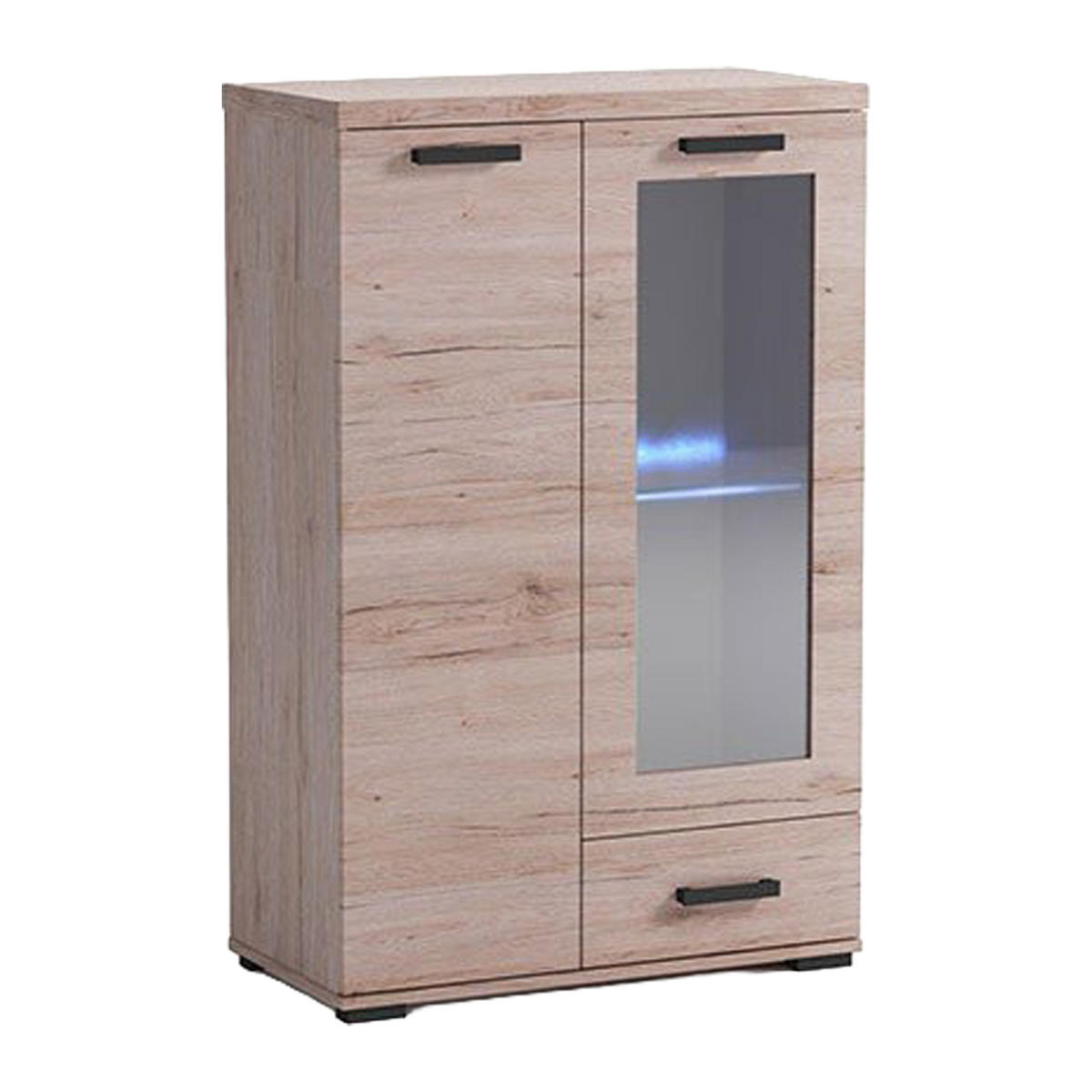 KOMMODE LIVORNO 80/126/40cm mit 1 Schubladen 2 Türen Eichefarben - Eichefarben, Holzwerkstoff (80/126/40cm) - MASSENO