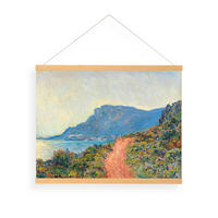 POSTER Leinen | Südliche Landschaft Monet Die rote Straße | 60x80cm - Multicolor, Textil (80/60/0.1cm) - Art for the Home