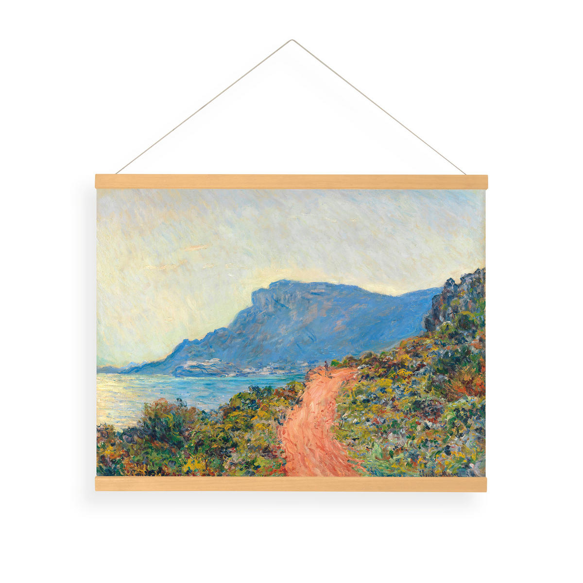 POSTER Leinen | Südliche Landschaft Monet Die rote Straße | 60x80cm - Multicolor, Textil (80/60/0.1cm) - Art for the Home