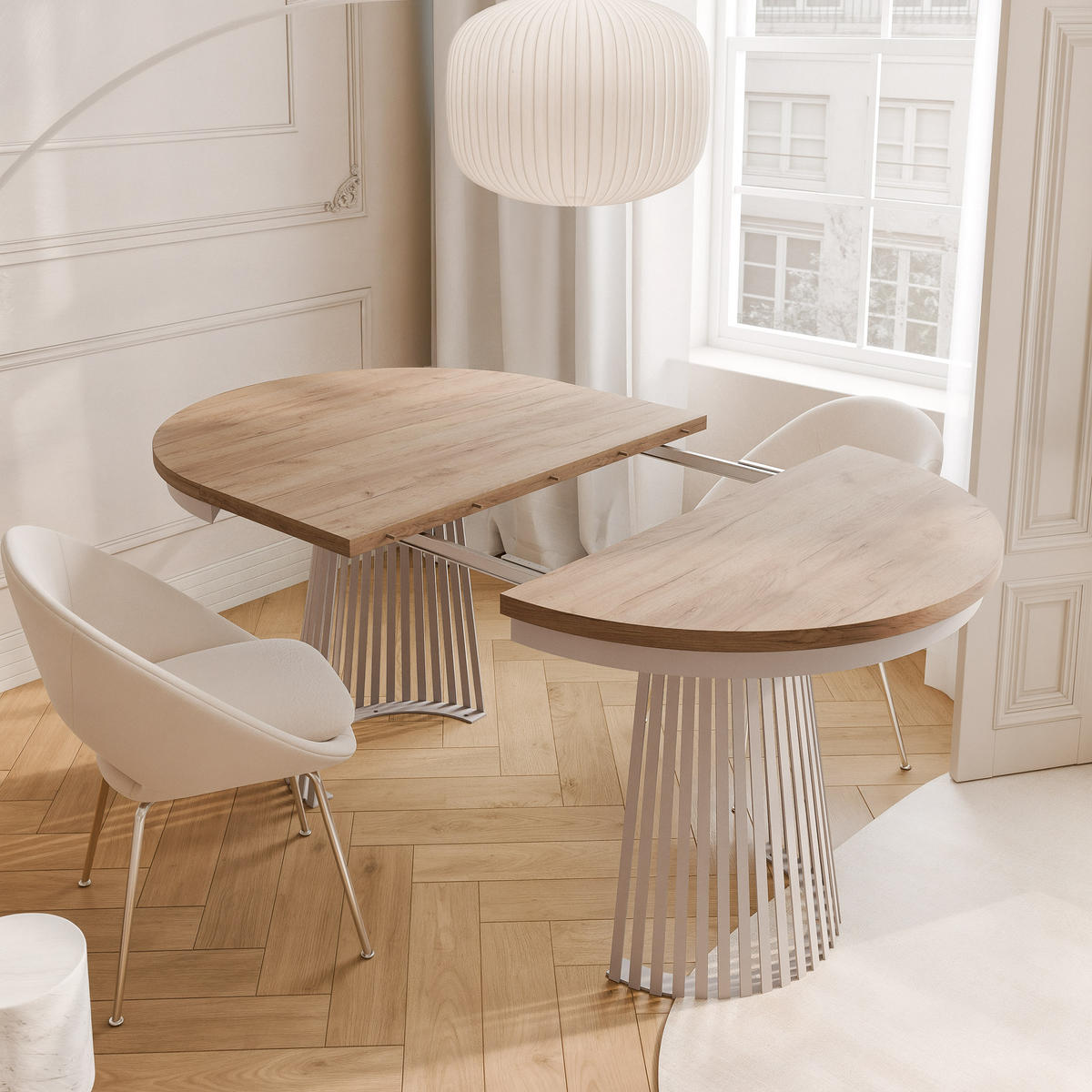 AUSZIEHTISCH AUREA 100-180/75 cm, Kaschmir / Craft-Eiche - Kaschmir/Eiche Wotan, Holzwerkstoff/Metall (100/100/75cm) - Idohome