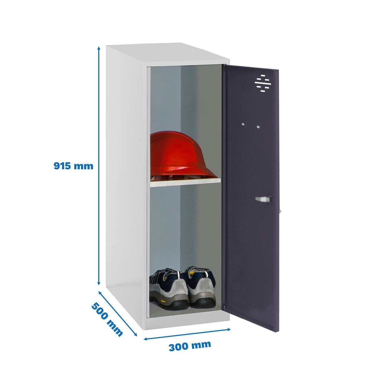 SCHLIESSFACHSCHRANK Amego HxBxT 91,5x30x50 cm 1x Fachboden Ohne Standfüße Anthrazit-Grau - Anthrazit, Metall (30/91.5/50cm) - PROREGAL