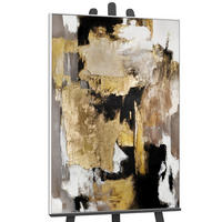 GEMÄLDE Goldene Fragmente Schattenfugenrahmen Weiß 120x80 cm - Weiß, Holz (120/80cm) - YS-art gallery