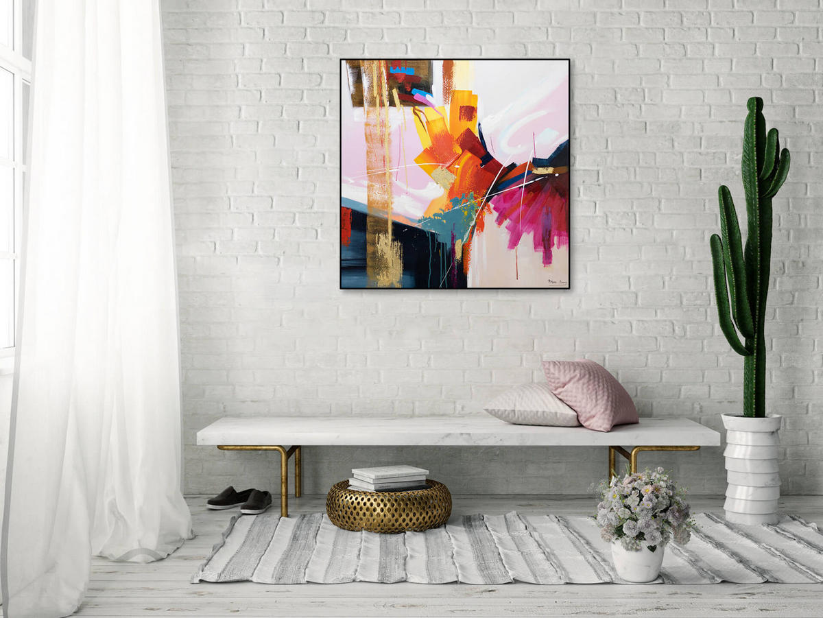 ÖLGEMÄLDE 80/80 cm - Multicolor, Holz/Textil (80/80cm) - KUNSTLOFT