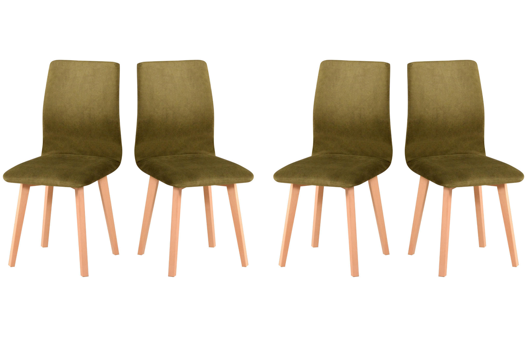 ESSZIMMERSTUHL 4x "LUNA 2", natür buche,zetta 297 - Beige/Grün, Holz (43/95/40cm) - Leaf Design