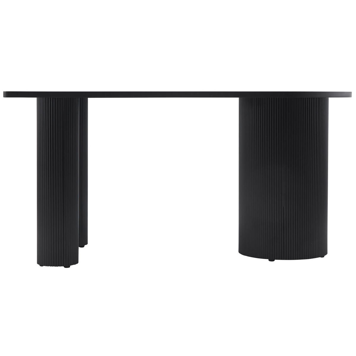 ESSTISCH Dicalize rechteckig, Schwarz, 150 × 90 cm - Weiß, Holzwerkstoff/Metall (90/150/75cm) - Selsey