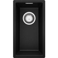 UNTERBAUSPÜLE GRANIT London, 2-er set Schwarz Metallic 26/47 cm 1 Becken + Ablauf-Set ab 30er Unterschrank - Chromfarben/Schwarz Hochglanz, Kunststoff (26/20/47cm) - Primagran