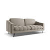 3-SITZER SOFA Samt Stoff Grau - Taupe/Schwarz, Textil/Metall (202/80/95cm) - Makamii