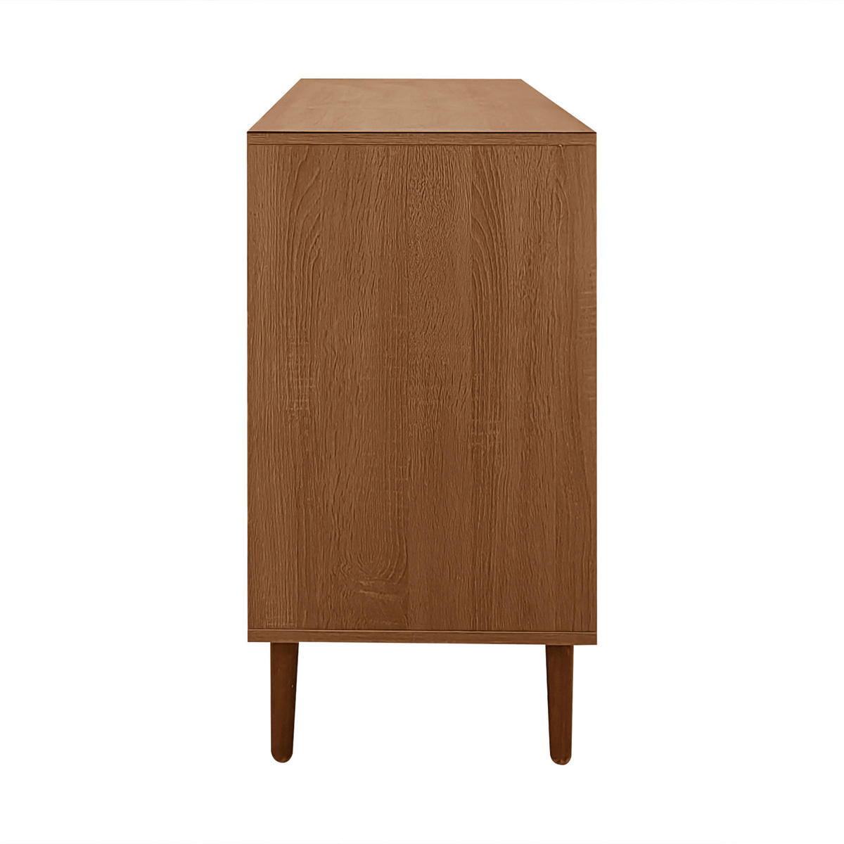 SIDEBOARD 130/40/75,5 cm Holzfarbe aus Spanplatte mit Rattantüren - Eichefarben, Holzwerkstoff (130/75.5/40cm) - OKWISH