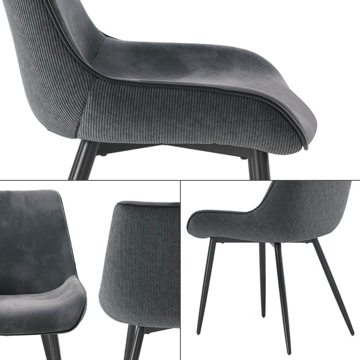 JÍDELNÍ ŽIDLE Eleganza Antracit - antracitová, kov (53.5/85/59cm) - Vicco