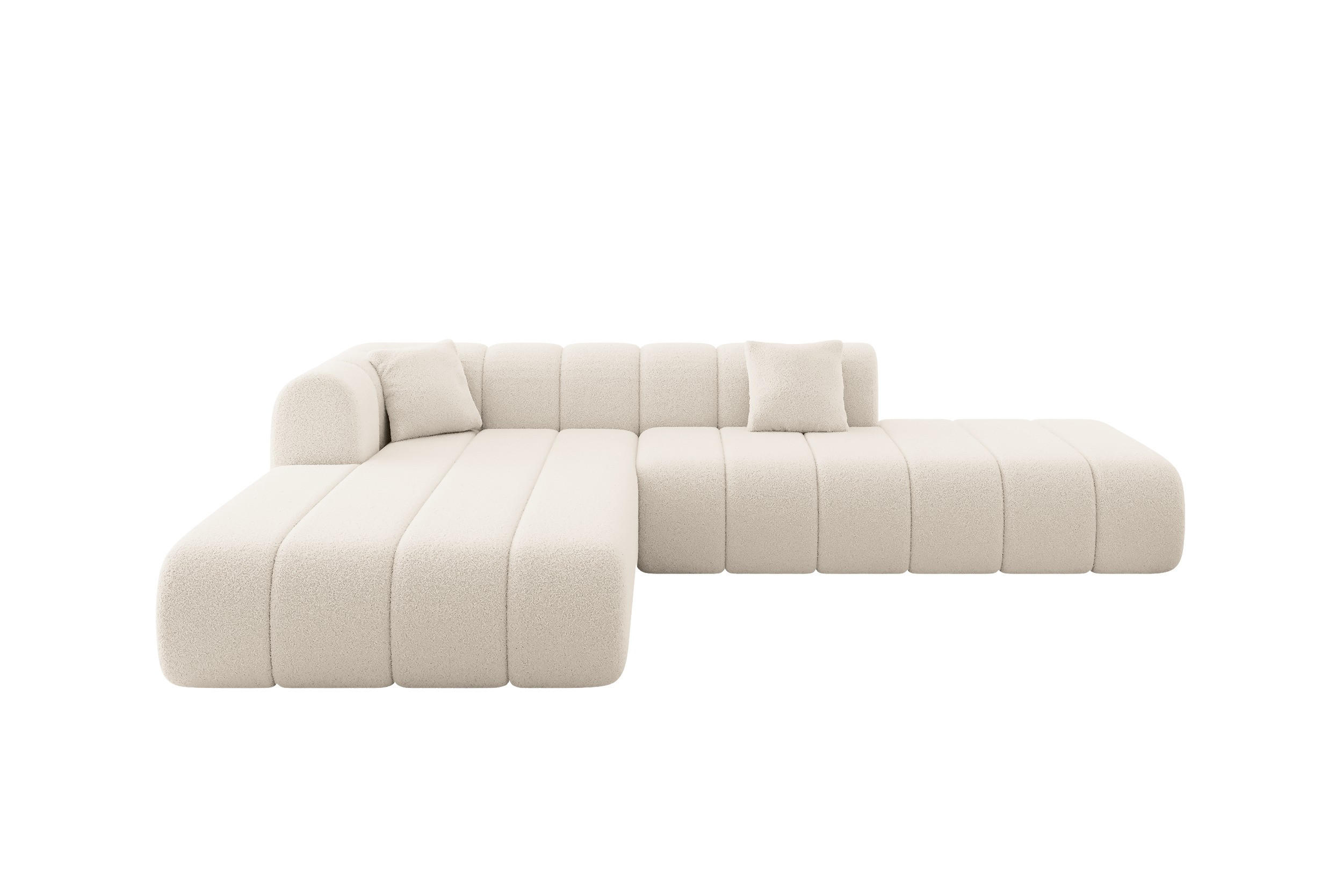 ECKSOFA Ottomane Links BILA-L 289x176x71 Dunkelbeige Bouclé - Schwarz/Cappuccino, Holzwerkstoff/Kunststoff (176/289cm) - ALTDECOR
