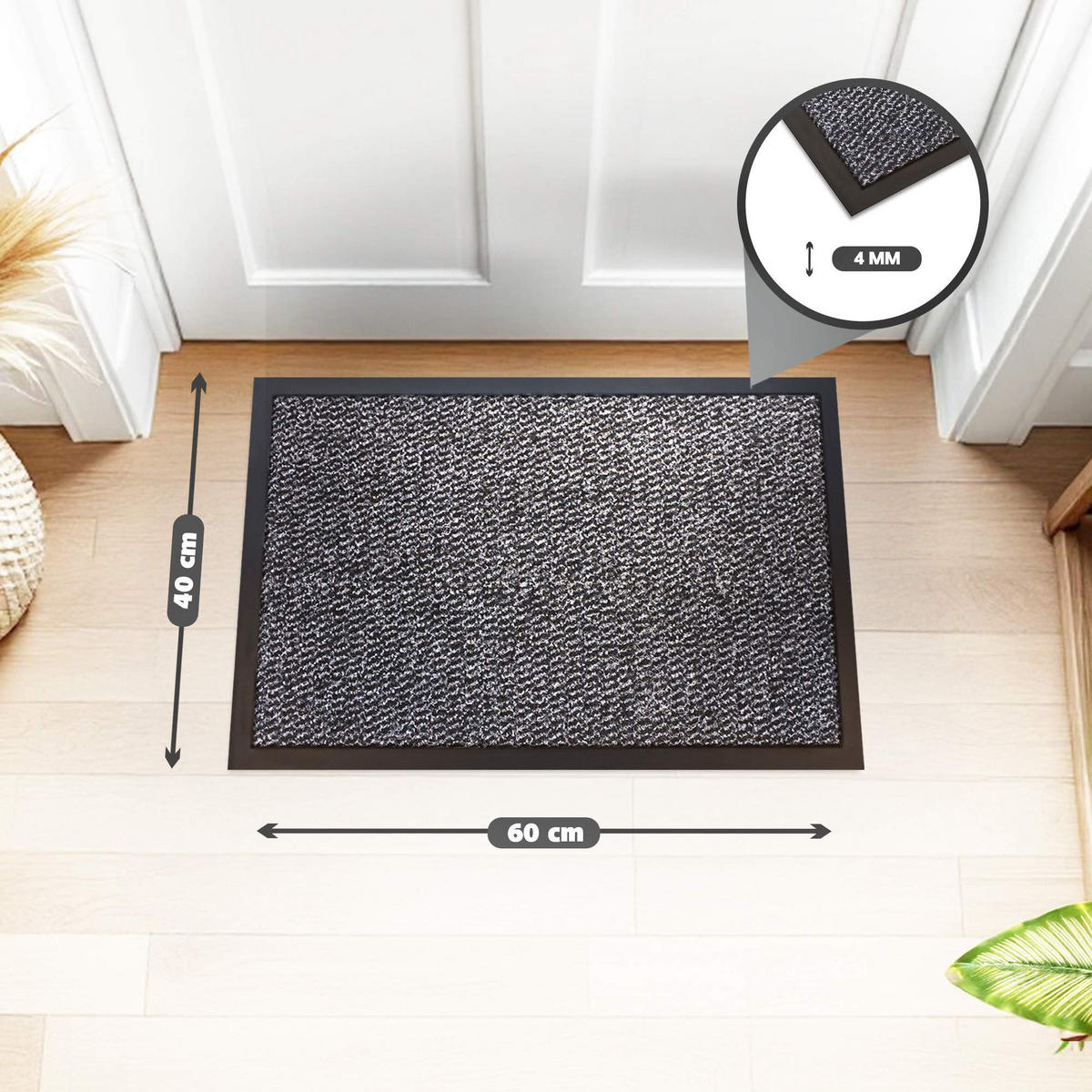 SCHMUTZFANGMATTE PALERMO - Grau, Textil (40/60cm) - WohnDirect
