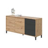 SIDEBOARD mit 2 Türen und 3 Schubladen Brooklyn - L154cm - Eiche Artisan/Grau, Holzwerkstoff (41/74/154cm) - Calicosy