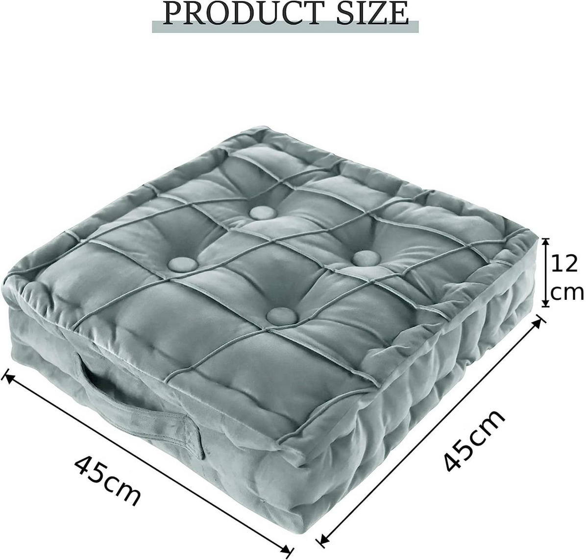 SITZKISSEN Bodenkissen Cord Quadrat 45*45cm - Grau, Textil (45/45/12cm) - Vercart
