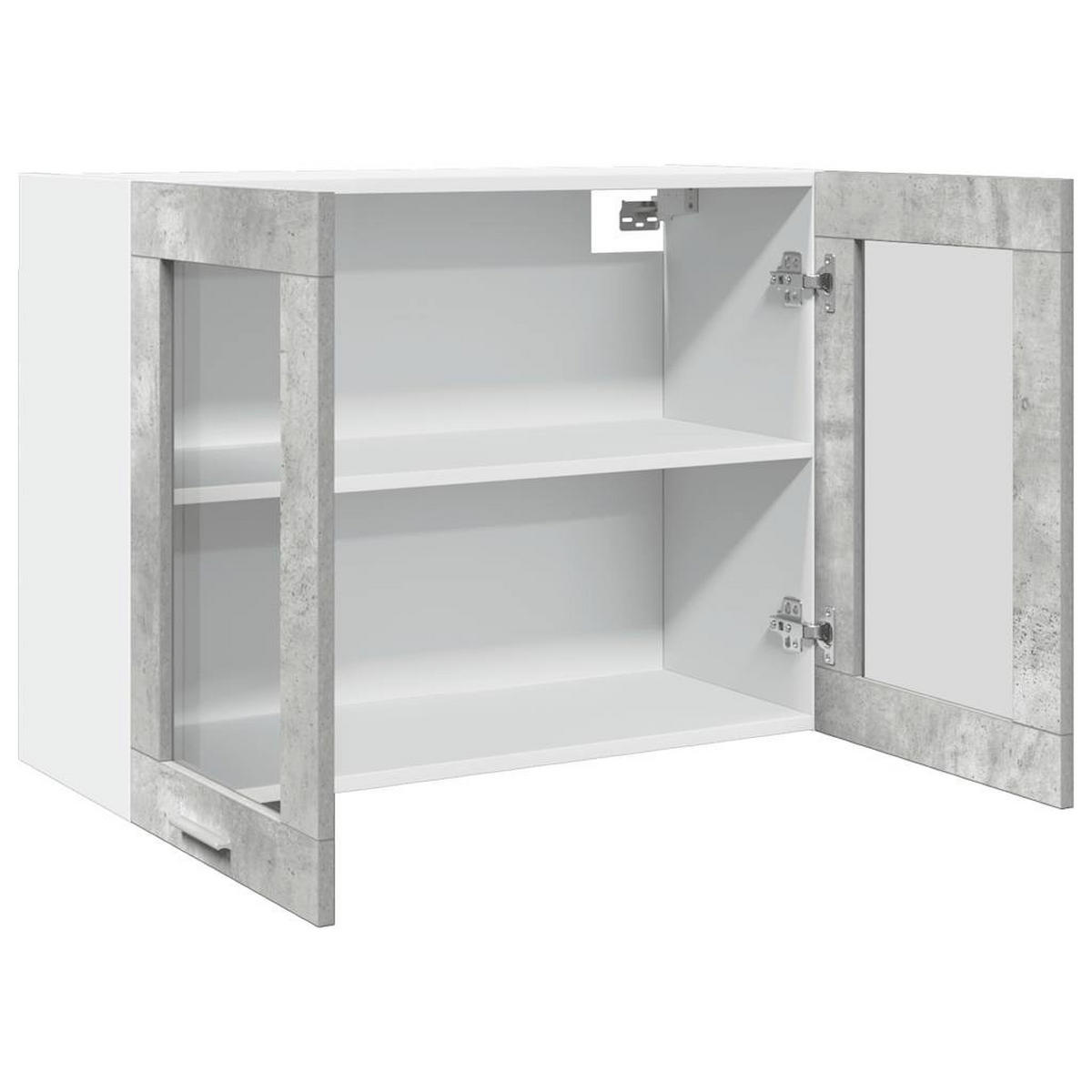 HÄNGEGLASSCHRANK Lyon Betongrau 80/31/60 Cm - Grau, Holzwerkstoff (31/60/80cm) - vidaXL