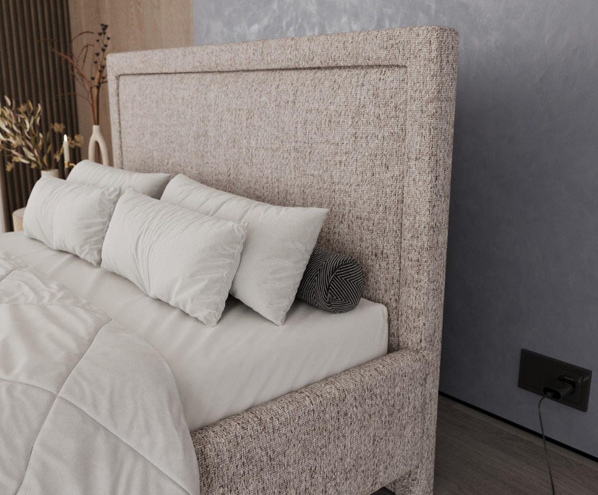 POLSTERBETT Vega 160/200 cm Beige im Neve Stoff - Beige/Naturfarben, Holz/Holzwerkstoff (160/200cm) - AltaBeds
