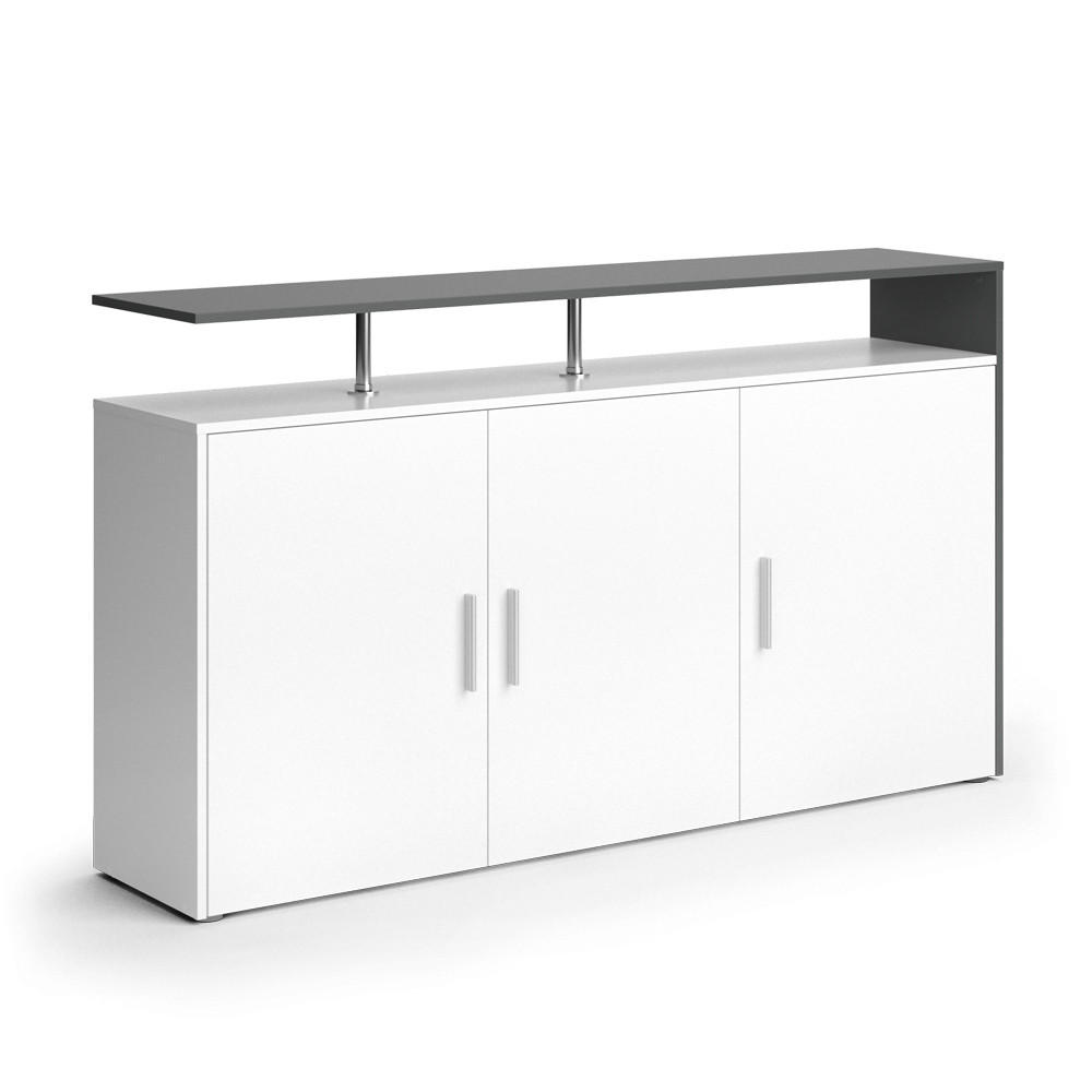 KOMMODE Amato Weiß/Anthrazit 160 x 91.6 cm - Weiß, Holzwerkstoff (35/91.6/160cm) - Vicco