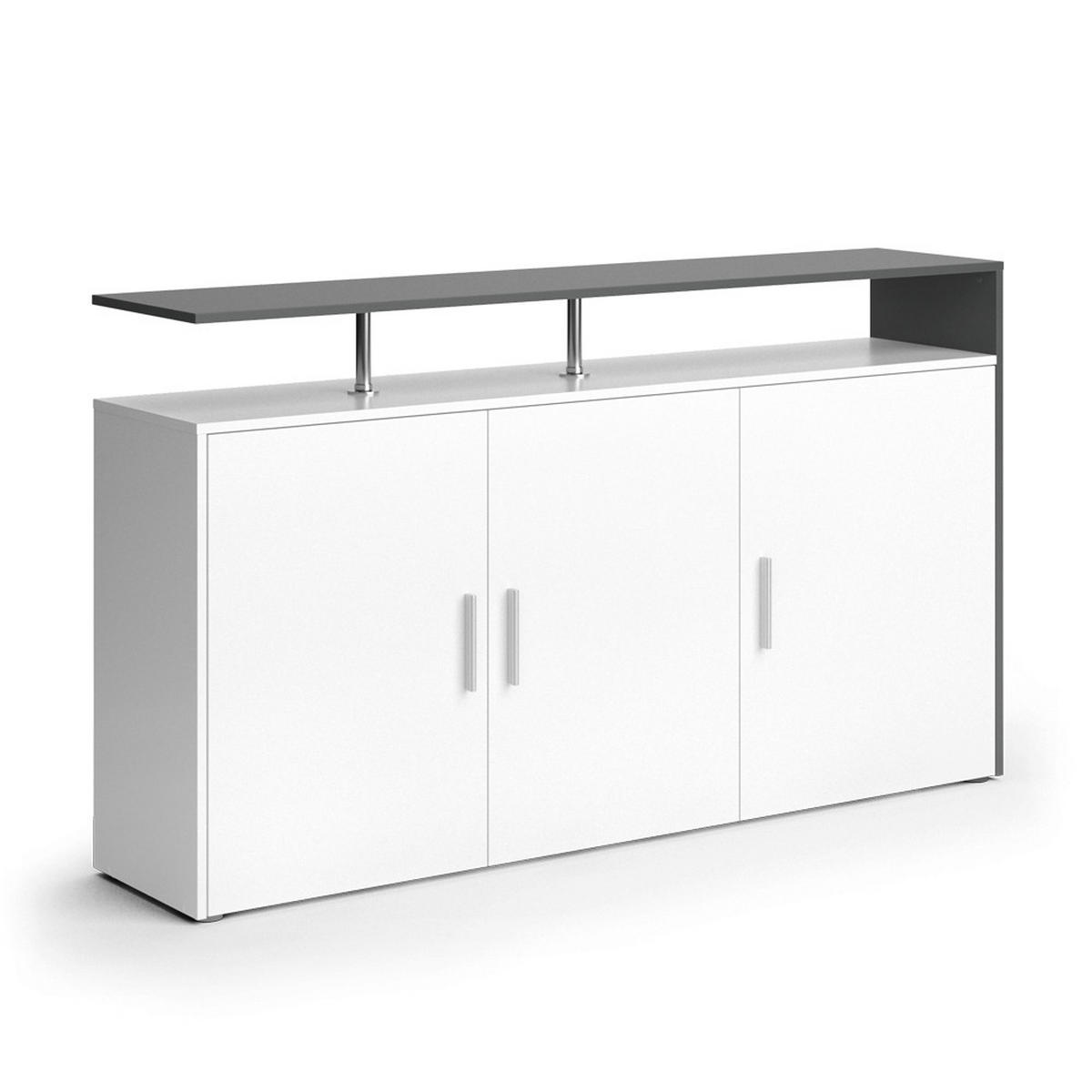 KOMMODE Amato Weiß/Anthrazit 160 x 91.6 cm - Weiß, Holzwerkstoff (35/91.6/160cm) - Vicco