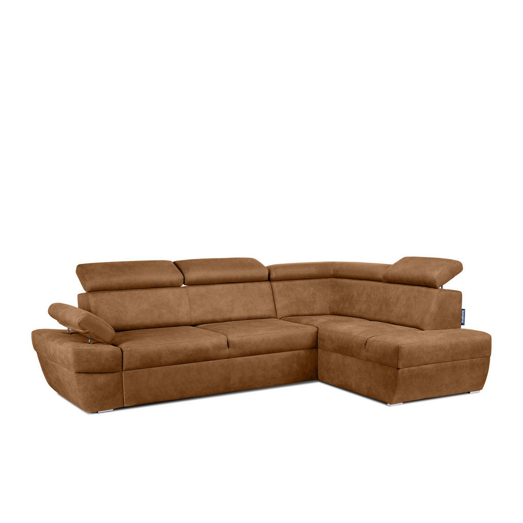 Thumbnail - Konsimo® Schlafecksofa, Orange, Textil, L-Form,L-Form, 270x190 cm, Hergestellt in Europa, Wohnzimmer, Sofas & Couches, W...