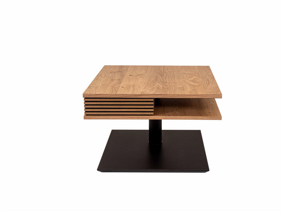 COUCHTISCH höhenverstellbar Clare 70x49x70 Furnier Schwarz/Wildeiche - Wildeiche/Schwarz, Holz (70/70/70cm) - 58aufmkessel