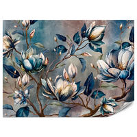 FOTOTAPETE für Wohnzimmer Wunderschöne Magnolien Blätter Zweige Blumen 500x350 - Multicolor, Papier (500/350cm) - Muralo