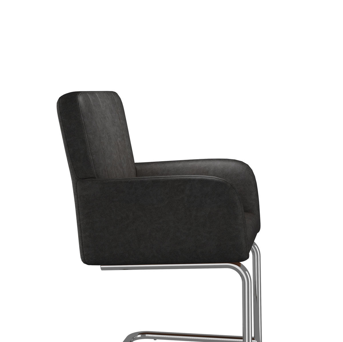ESSZIMMERSTUHL 2er-Set mit Armlehnen Kunstleder Schwarz - Schwarz, Metall (57/86/56cm) - Meubliv