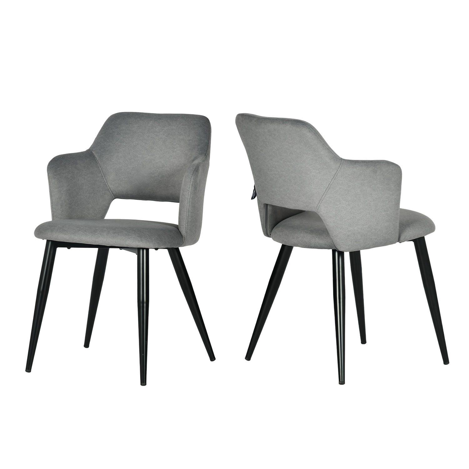 ESSZIMMERSTUHL 2er Set Haustierfreundlich in Grau - Grau, Textil/Metall (63/78.5/55cm) - Meubles Cosy