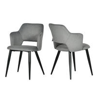 ESSZIMMERSTUHL 2er Set Haustierfreundlich in Grau - Grau, Textil/Metall (48/78.5/43cm) - Meubles Cosy