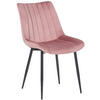 STUHL Samt pink - Pink/Schwarz, Textil/Metall (46/82/61cm) - CLP