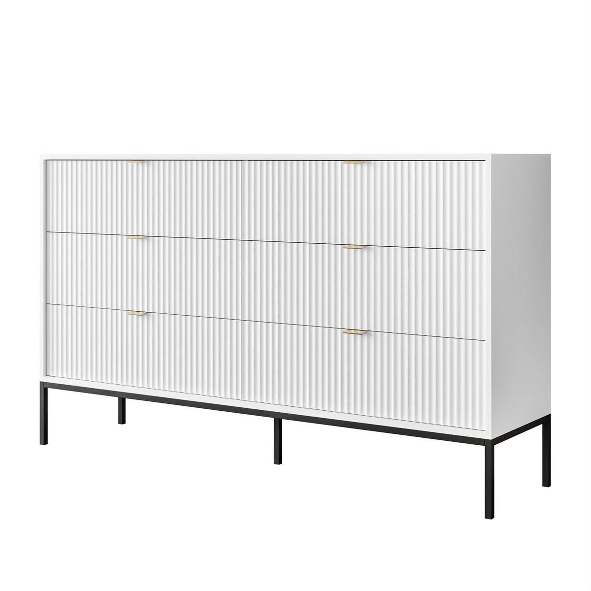 KOMMODE CORTADO KS154 MIT SCHUBLADEN WEISS - Weiß, Holzwerkstoff (154/91/39cm) - Lookway