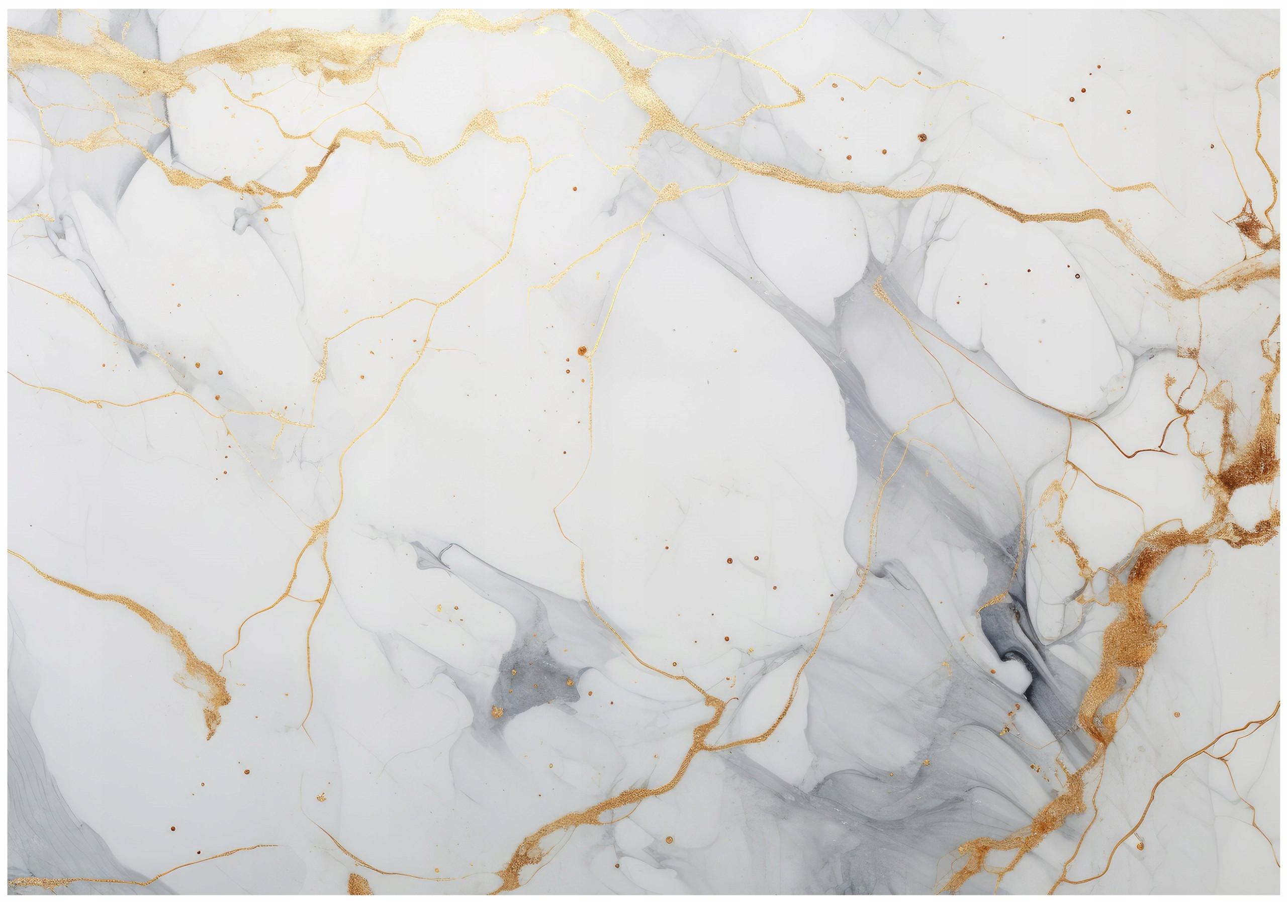 FOTOTAPETE Marmor Abstraktion Gold Weiß Wohnzimmer Vliestapete 300x210 - Grau, Papier (300/210cm) - Wallarena