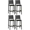 BARHOCKER 4er Set Kunststoff schwarz - Chromfarben/Schwarz, Kunststoff (45/105/51cm) - CLP