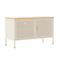 SIDEBOARD 100 cm, Ekru - Weiß, Metall (40/60/100cm) - Oviala