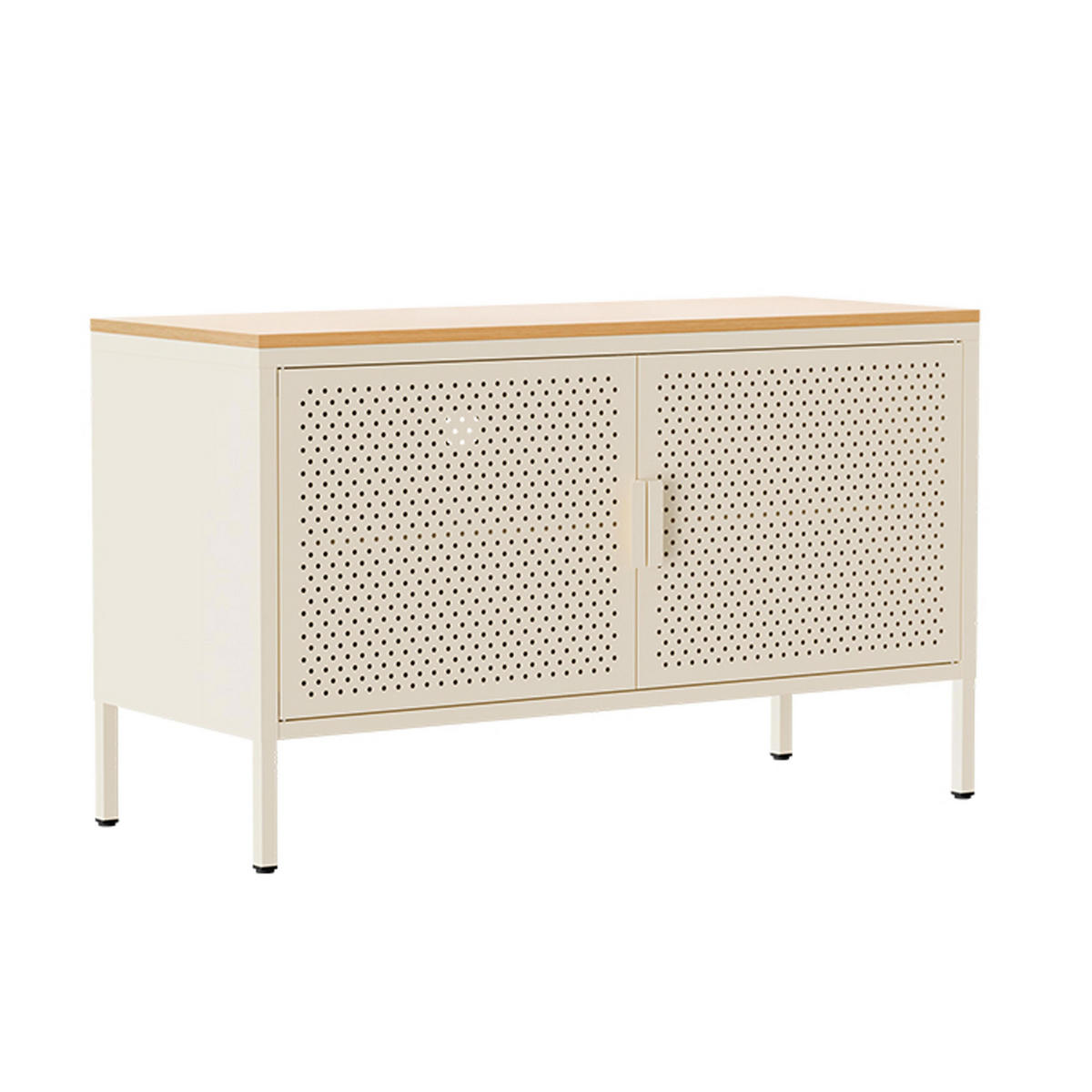 SIDEBOARD 100 cm, Ekru - Weiß, Metall (40/60/100cm) - Oviala