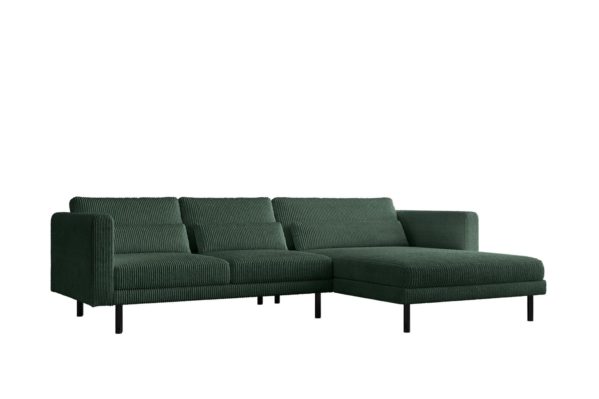 ECKSOFA Agada In Poso - Grün, Holzwerkstoff/Textil (281/174cm) - Fun Möbel