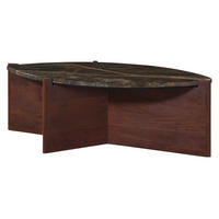 COUCHTISCH Akazie 115x65x35 braun lackiert / Marmor grün ORGANIC COLLECTION #27 - Braun, Holz (115/65/35cm) - Massivmoebel24