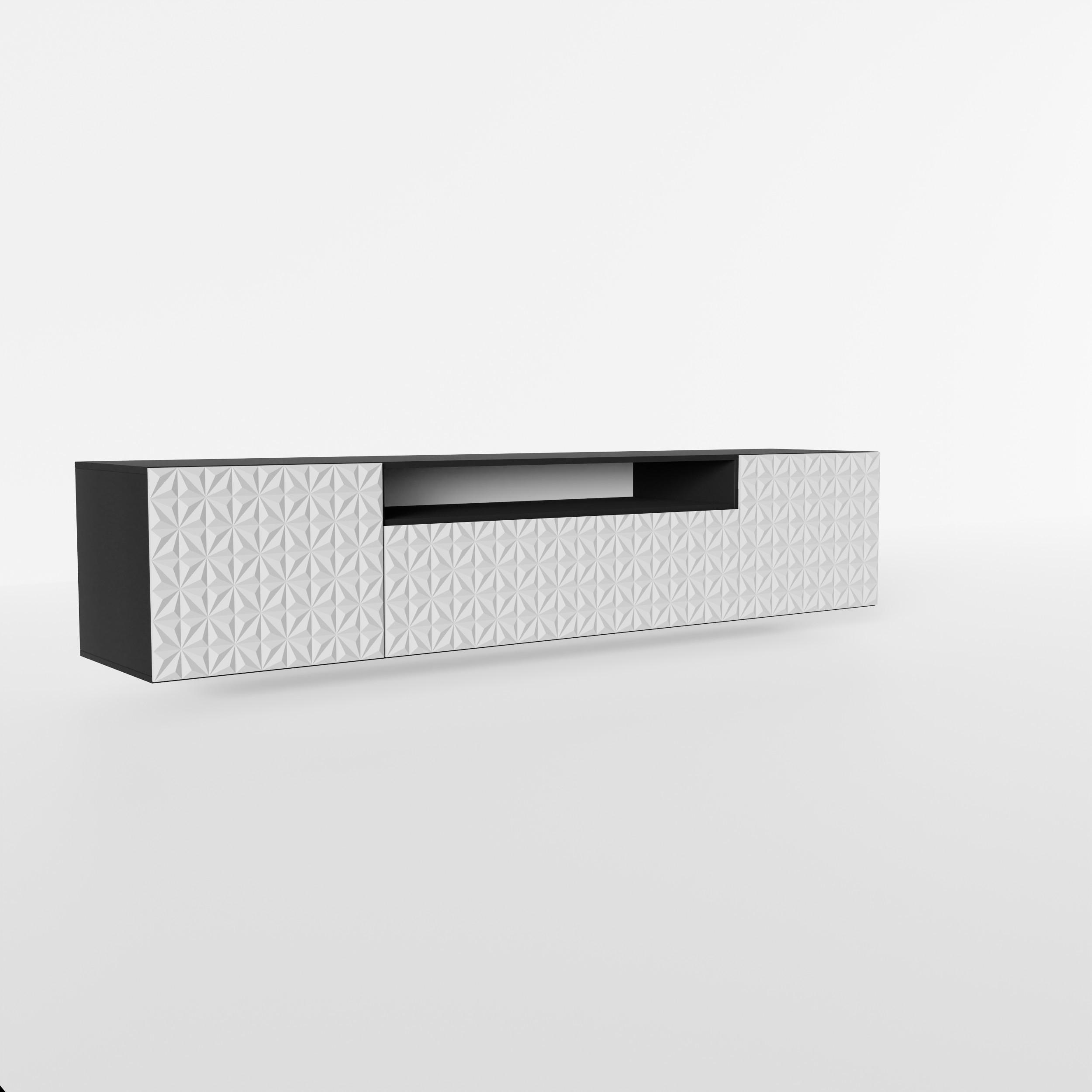 Masseno Lowboard Anthrazit, Weiß 200x41x40 cm