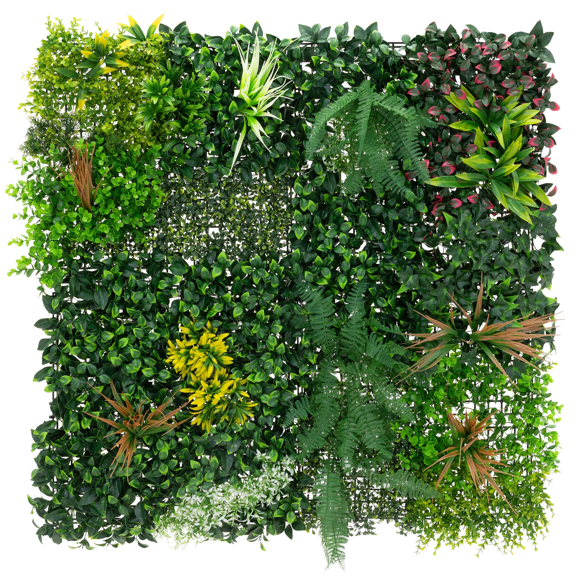 KUNSTPFLANZEN WANDPANEEL Jungle Mix 100x100 cm Grün aus Kunststoff - Waldgrün, Kunststoff (100/100/16cm) - ECD-Germany