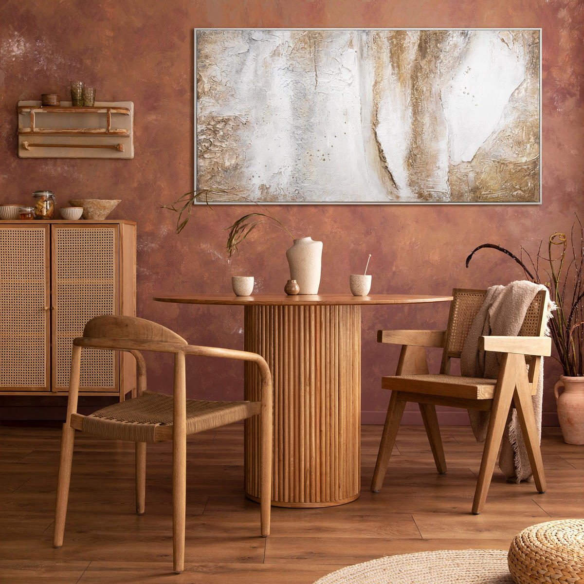 GEMÄLDE Ästhetik Schattenfugenrahmen Weiß 160x80 cm - Weiß, Holz (160/80cm) - YS-art gallery