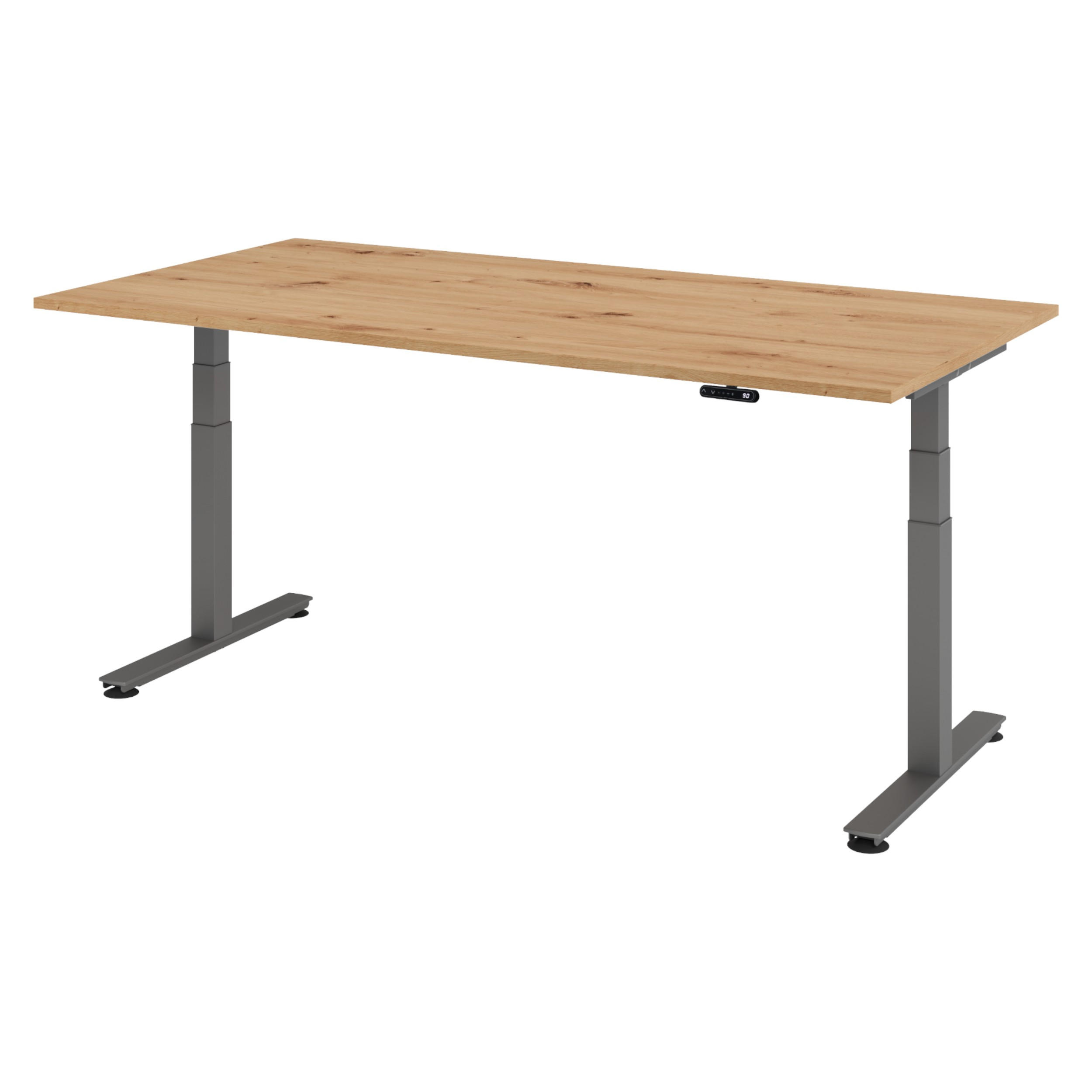 SCHREIBTISCH elektrisch XDSM 100/200/72 cm in Wildeiche/Graphitfarben - Wildeiche/Graphitfarben, Holzwerkstoff (100/200/72cm) - bümö