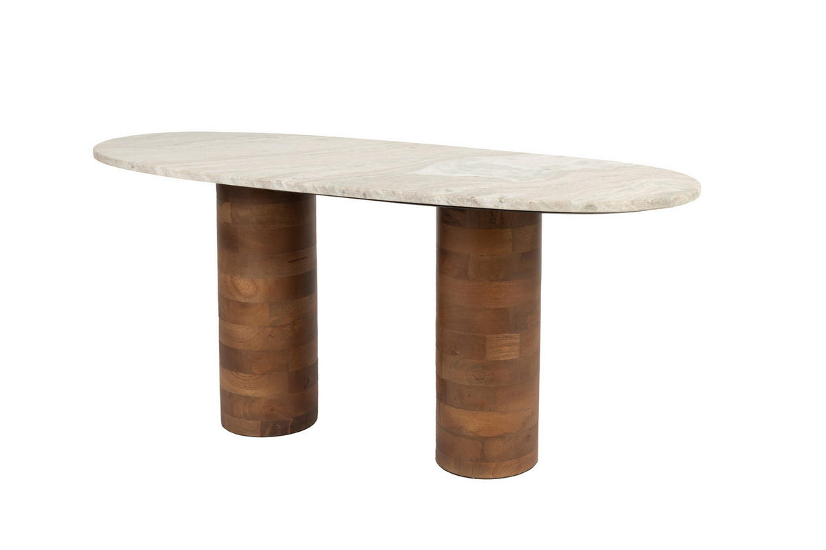 COUCHTISCH Kouk - Braun - 100/40/43 cm - Braun, Stein (100/40/43cm)