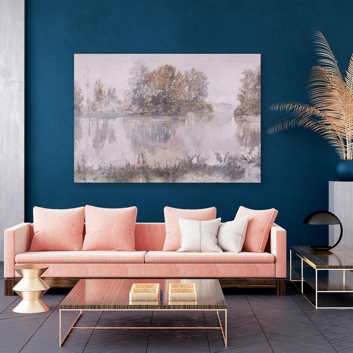 WANDBILD seeblick - Beige, Textil (60/40cm) - Feeby