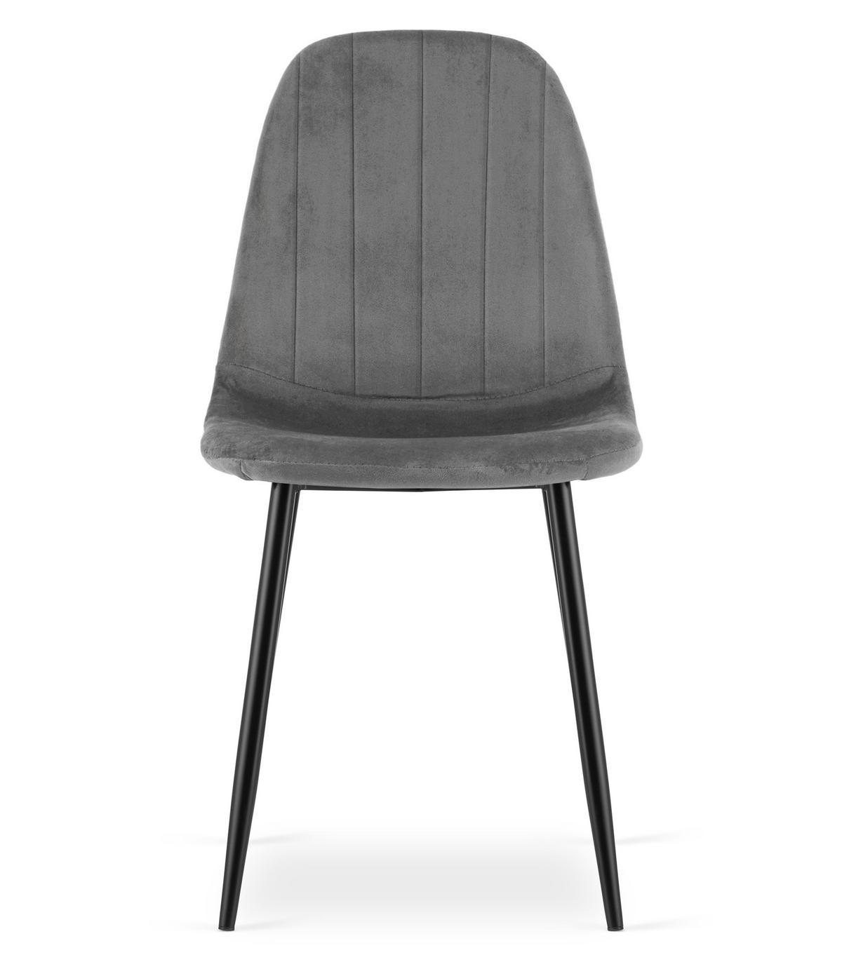 STUHL Dunkelgrau 44,5x53 cm PADVA Samtbezug - Schwarz, Metall (44.5/41/53cm)