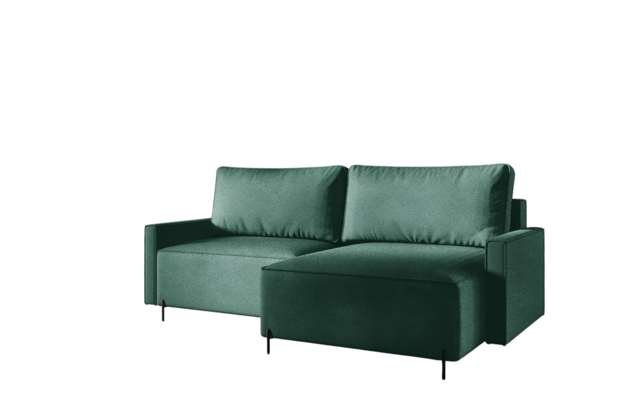 ECKSOFA Braga Mit Schlaffunktion - Grün, Holzwerkstoff/Textil (229/148cm) - Fun Möbel