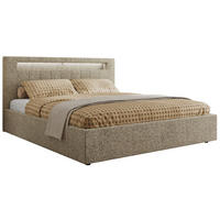 POLSTERBETT GOLD 5 CLASSIC 180/200 - Dunkelbeige Strukture - Schaum-Matratze - Taupe, Textil (180/200cm) - MKS