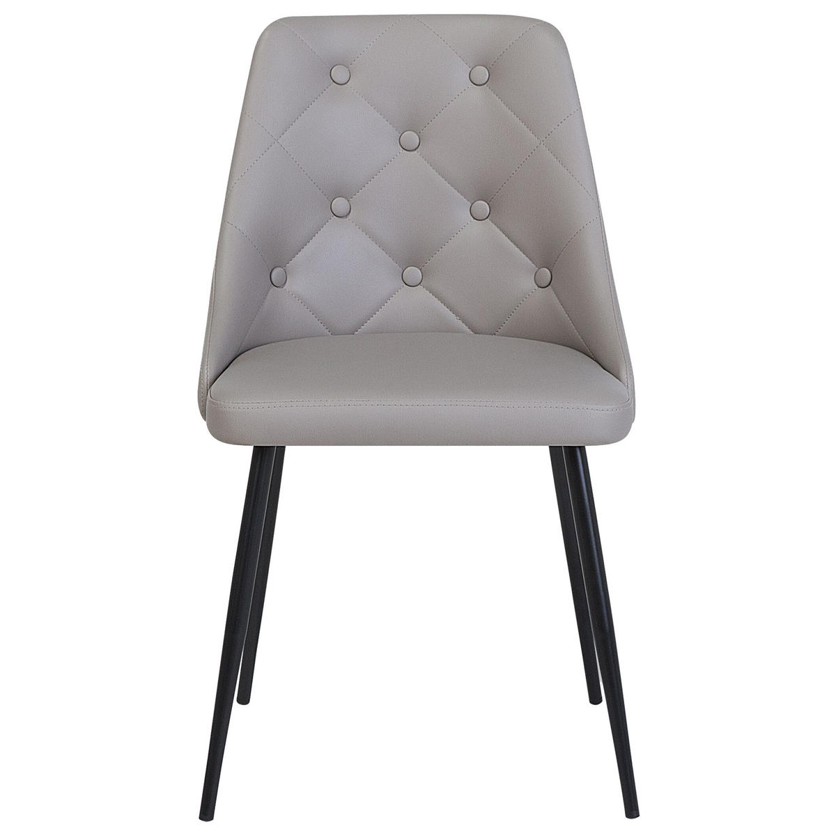 ESSZIMMERSTUHL 2er-Set Kunstleder Grau Valerie - Grau, Textil/Metall (49/81/59cm) - Beliani
