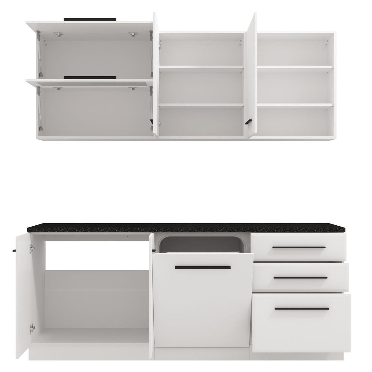 KÜCHENLEERBLOCK 200 cm Weiß - Schwarz/Weiß, Holz (200/206/60cm) - Homestyle4u