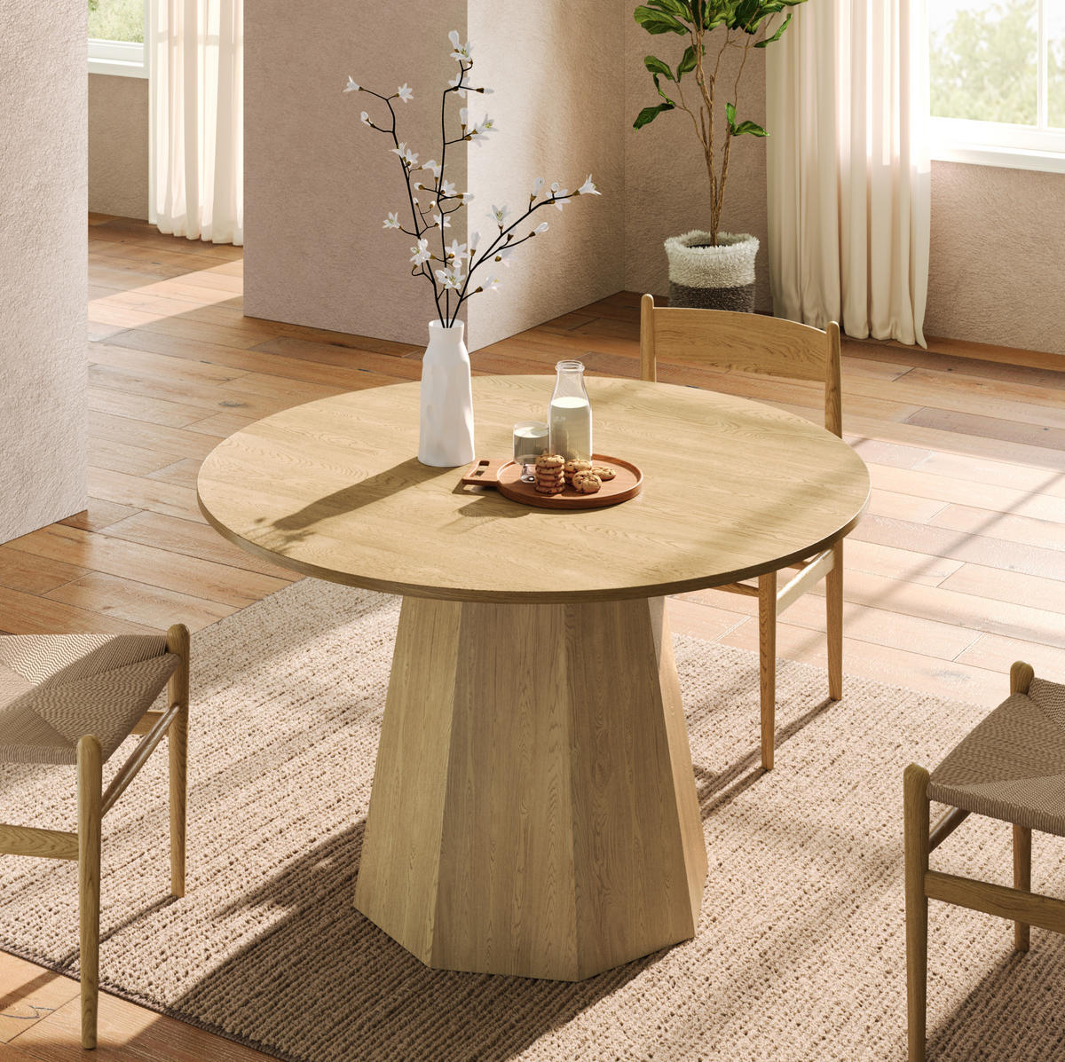 ESSTISCH 120/120/75 cm eichefarben aus MDF für 4-6 Personen - Eichefarben, Holzwerkstoff (120/120/75cm) - OKWISH