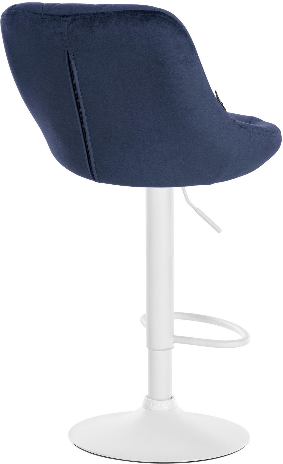 BARHOCKER 2er Set Samt blau - Blau/Weiß, Textil/Metall (46/83/49cm) - CLP