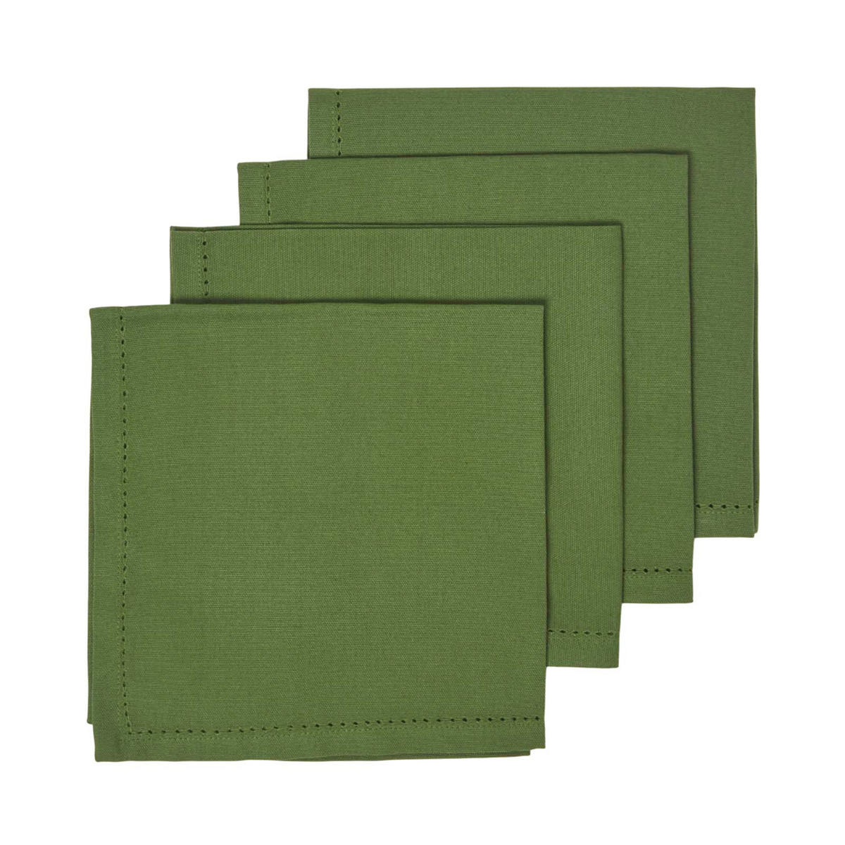 STOFFSERVIETTEN 4er-Set olivgrün 45/45 cm, 100% Baumwolle - Olivgrün, Textil (45/45cm) - Homescapes