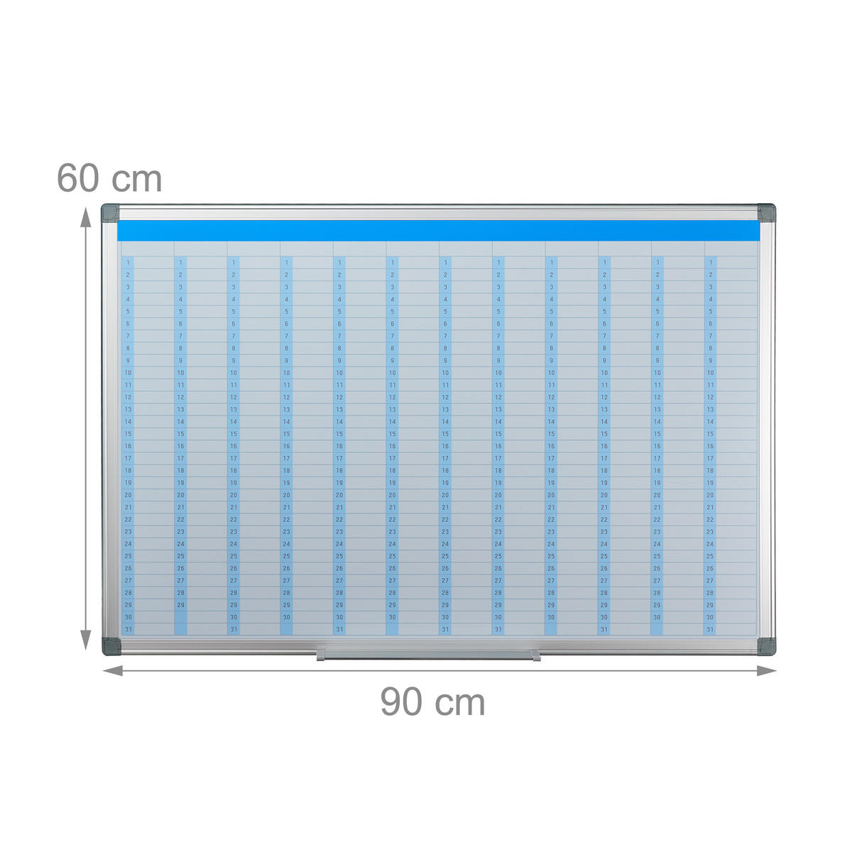 WHITEBOARD Planer - Weiß, Metall (90/60/5cm) - Relaxdays